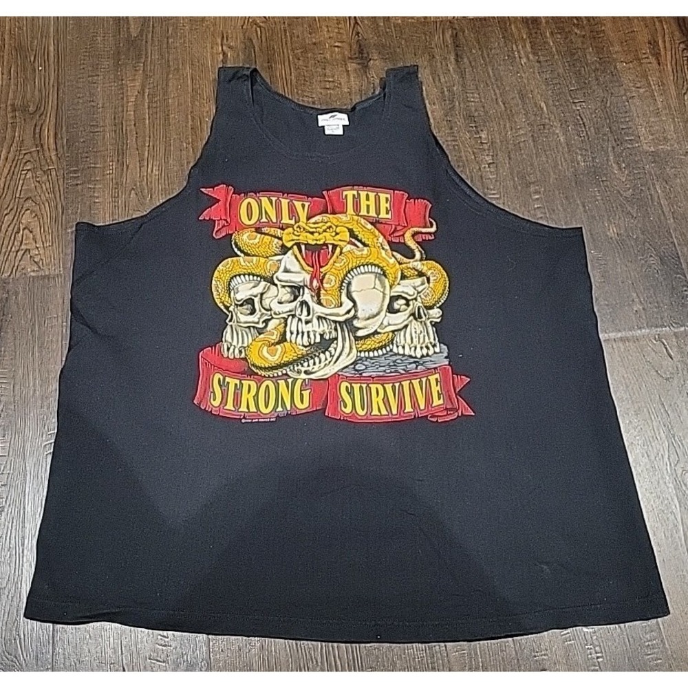 Vintage Sleeveless shirt - Only The Strong Survive- Black XL